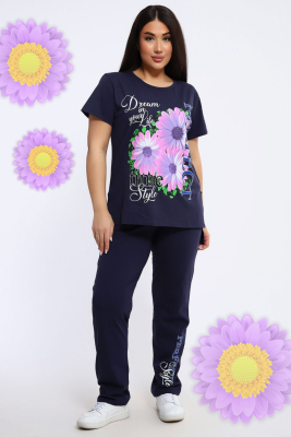 646 Костюм с брюками - Gerbera Style темно-синий