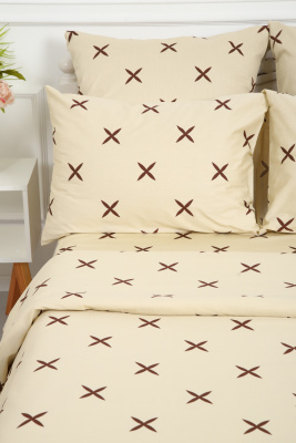 Пододеяльник сатин Искушение-компаньон песочный